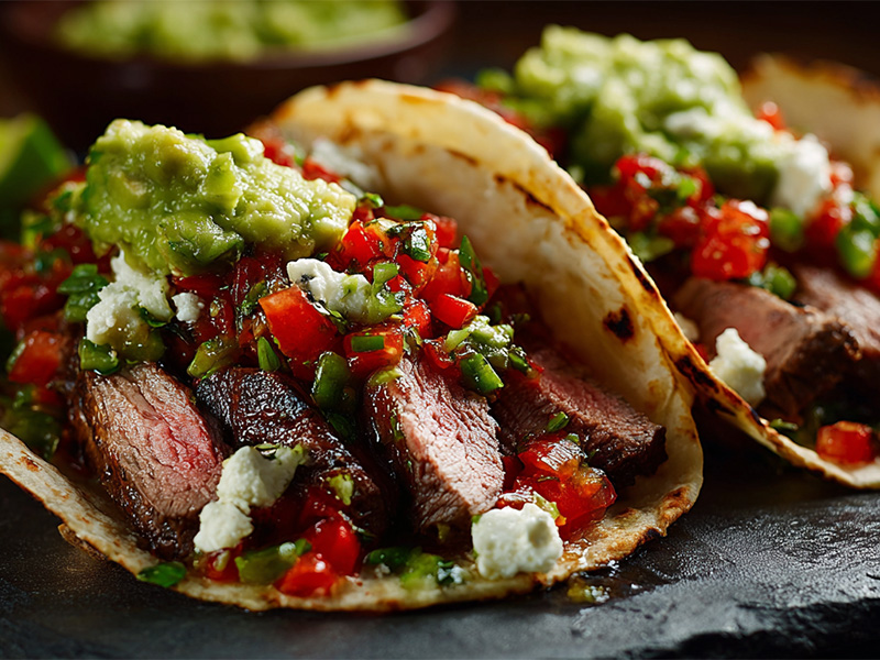 Close up of tacos